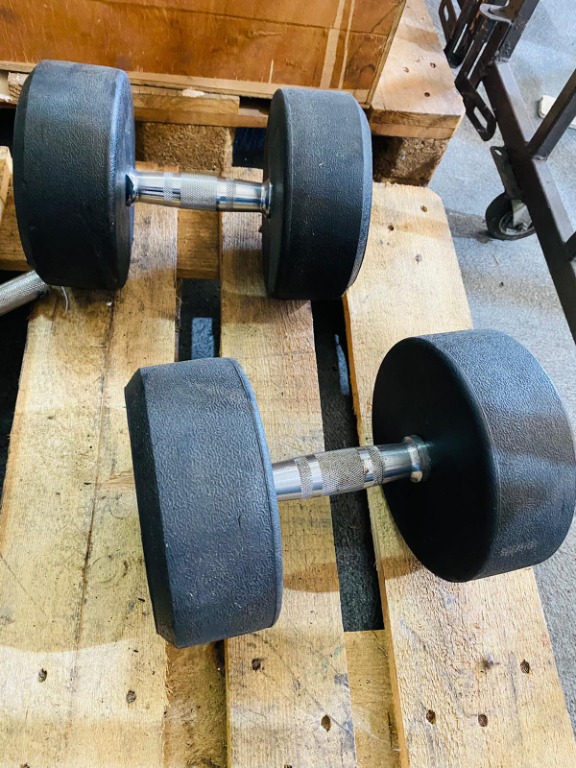Pre owned 25kg dumbbells Sports Equipment Exercise Fitness Weights Dumbbells on Carousell