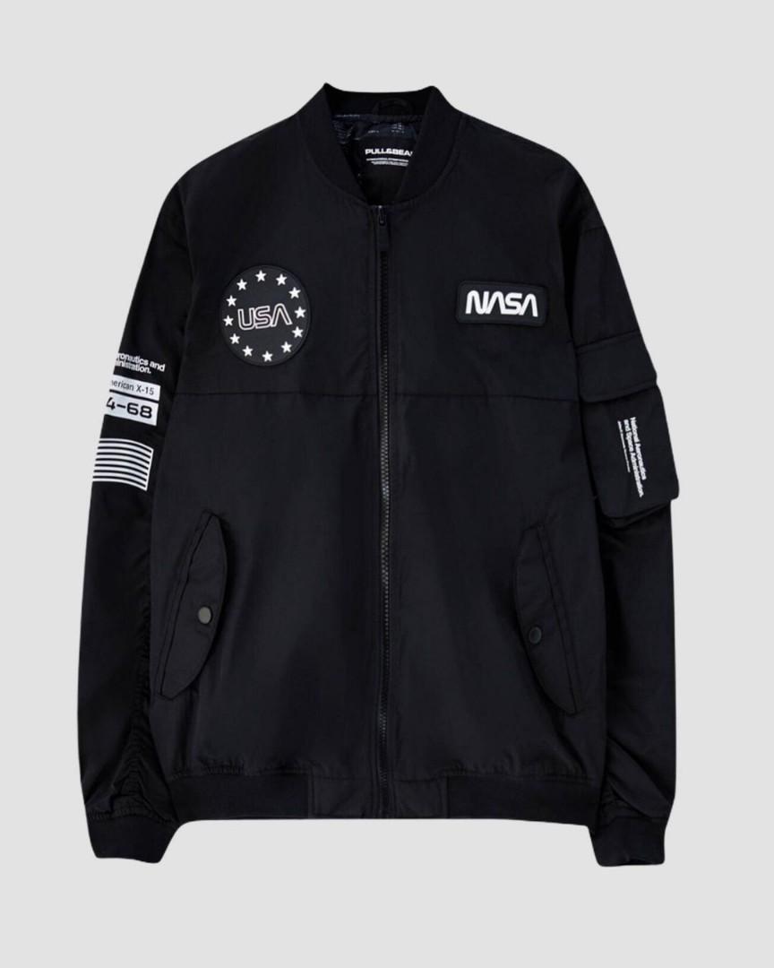 PULL BEAR LIGHTWEIGHT NASA BOMBER JACKET