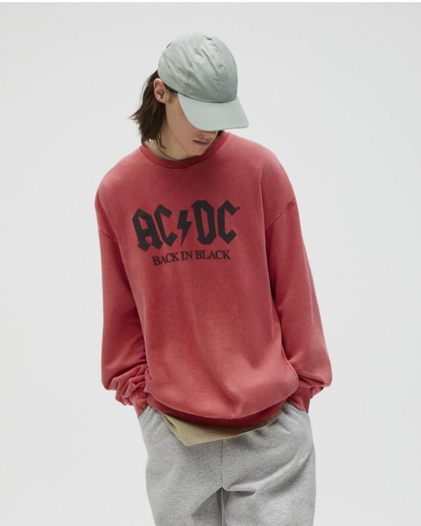 Ac dc sweatshirt pull and bear hot sale