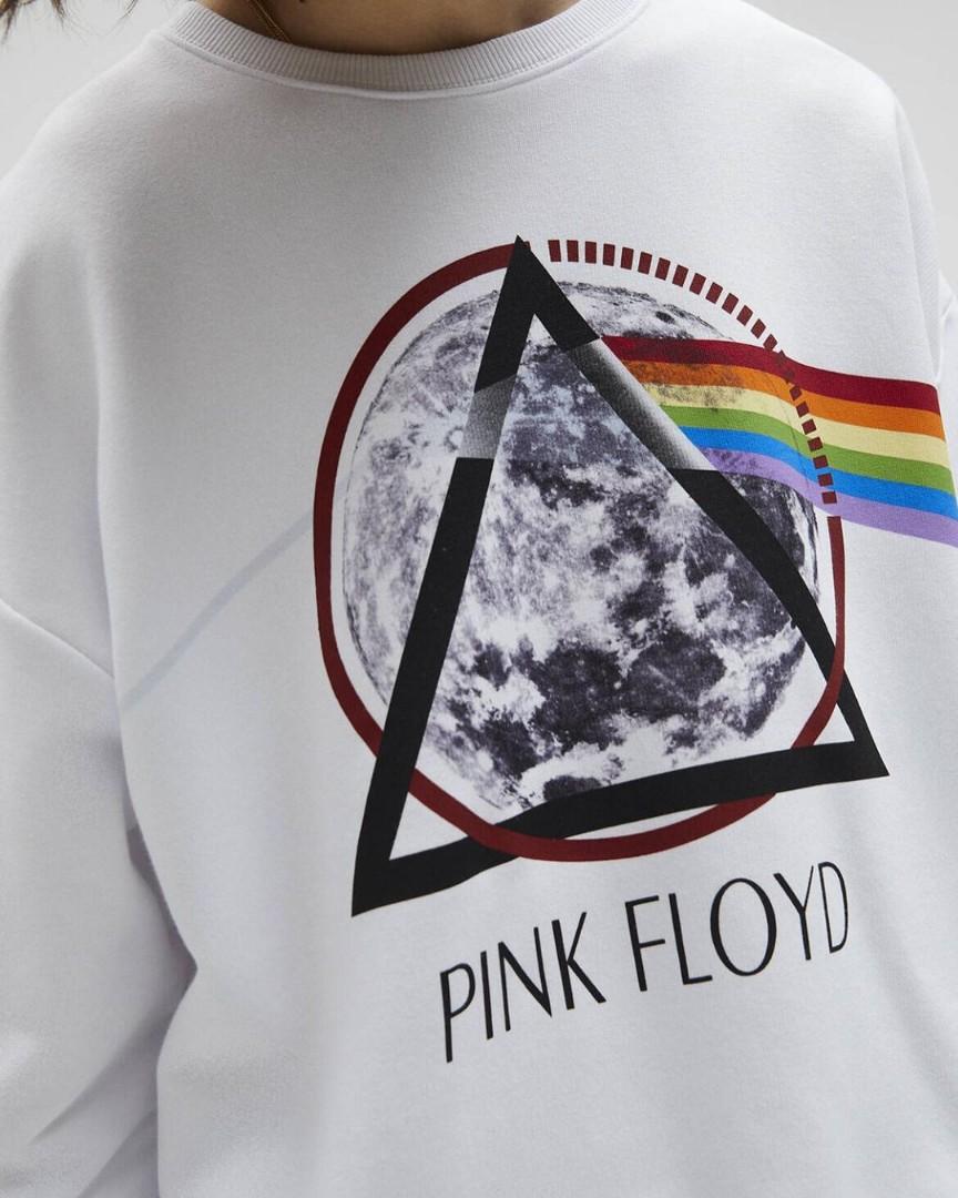 BEAR SWEAT SHIRT PINK FLOYD LOGO WHITE 