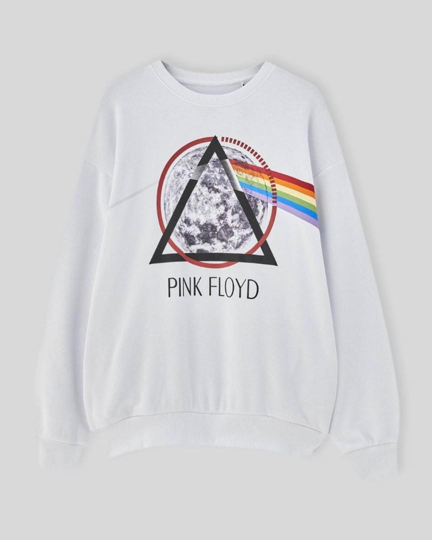 BEAR SWEAT SHIRT PINK FLOYD LOGO WHITE 