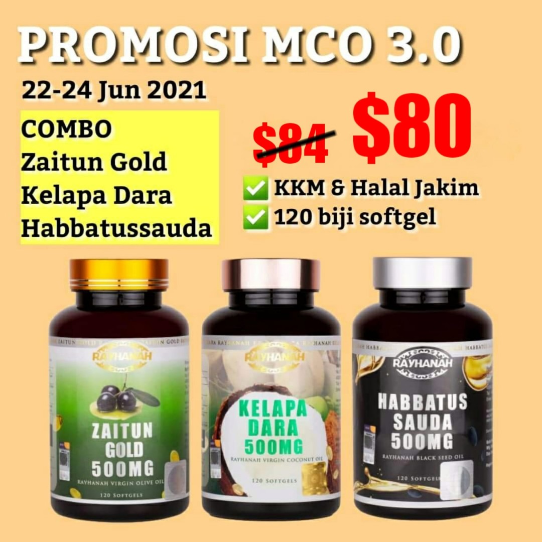 Rayhanah Blackseed Olive Coconut Oil Habbatussauda Makanan Sunnah Health Nutrition Health Supplements Vitamins Supplements On Carousell