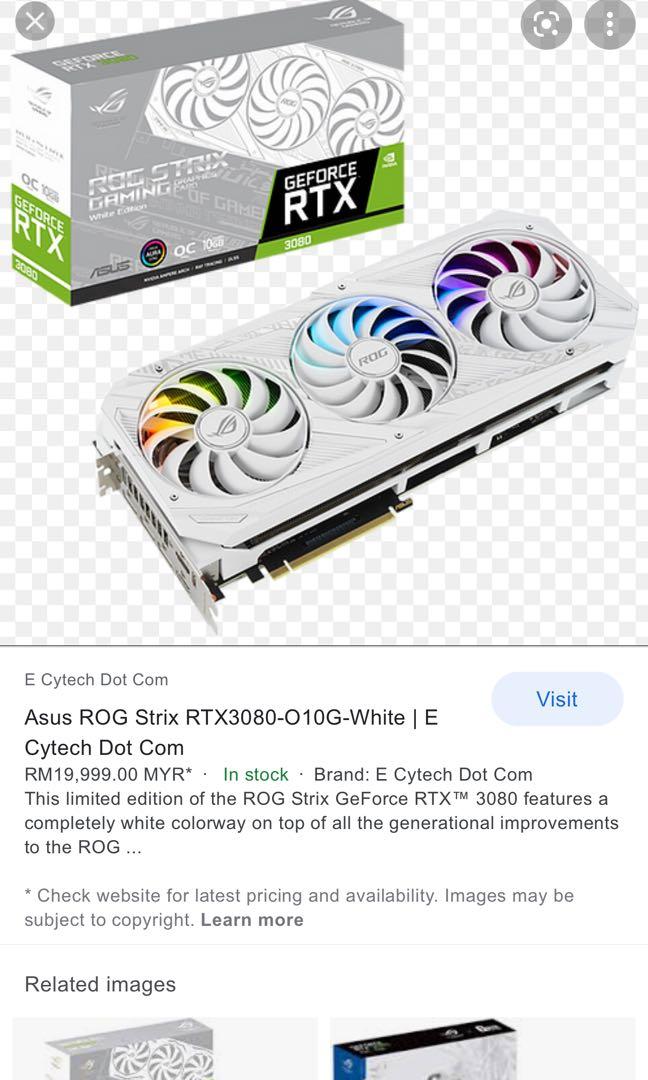 Rtx 3080 White Strix Electronics Computers Desktops On Carousell