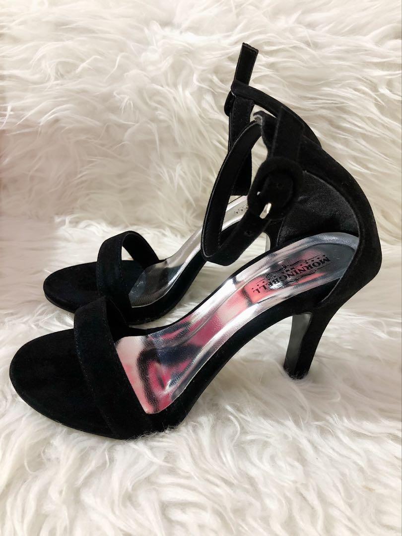 SALE‼️ Black Strap Heels, Fesyen Wanita 
