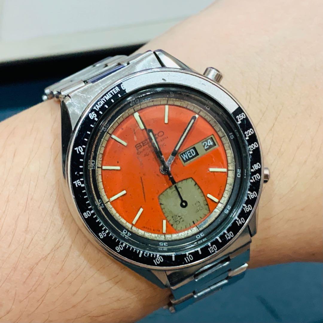 Seiko chronograph orange online