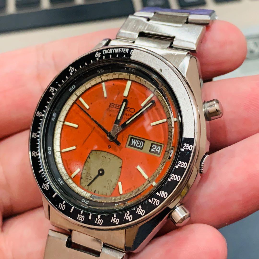 Seiko Rare Vintage 6139-6040 Orange Dial Automatic Chronograph Men Watch,  Men's Fashion, Watches & Accessories, Watches on Carousell