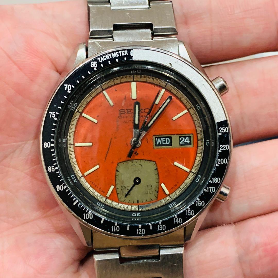 Seiko Rare Vintage 6139-6040 Orange Dial Automatic Chronograph Men Watch,  Men's Fashion, Watches & Accessories, Watches on Carousell