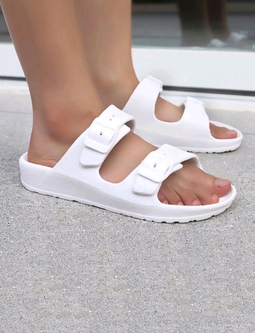 White on sale buckle slides
