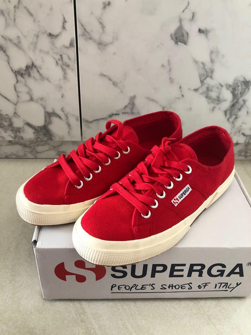 Red superga sneakers