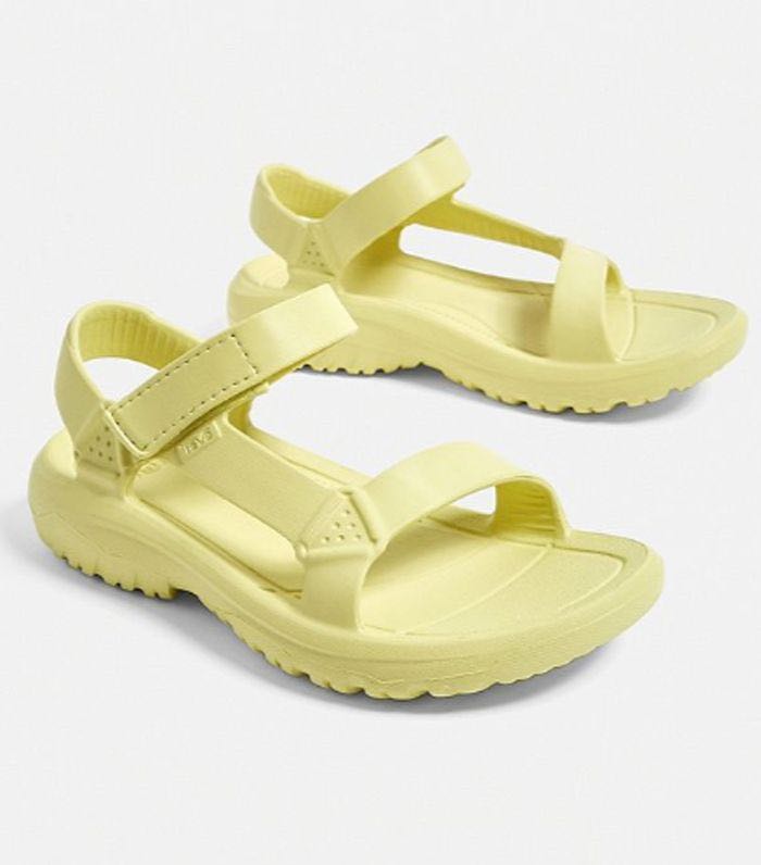 yellow teva sandals