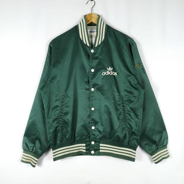Vintage 90s Adidas Varsity Jacket Baseball Snap Button Jacket