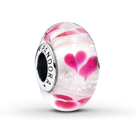 White murano shop pandora charm