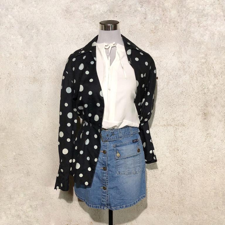 Women's Dotted OverCoat (Category: Coats, Jackets and Outerwear) located in Mandaluyong City. Submitted by junos.mnl (Listing ID 1096084510, Image 3). Description: Women's Dotted OverCoat / XS-S / P250 ⠀⠀⠀⠀⠀⠀⠀⠀⠀ Shoulder: 18.5in Bust: 17in Length: 27in ⠀⠀⠀⠀⠀⠀⠀⠀⠀ *actual color may vary due to lighting* .