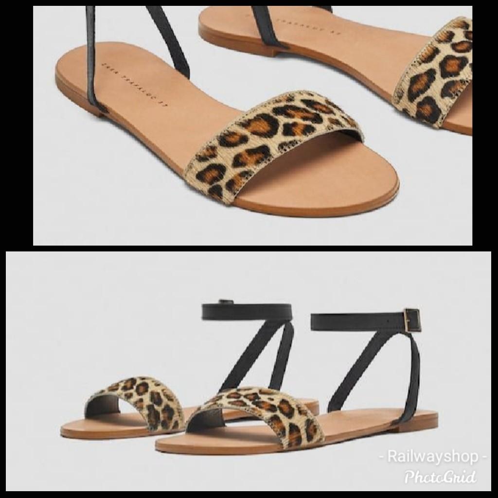 zara leopard print sandals