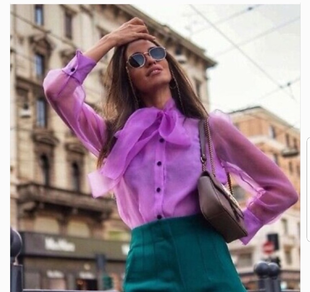 Purple organza top Clearance