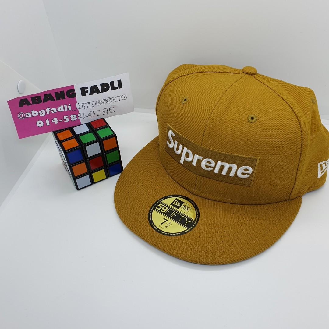 7 1/2 Supreme Champions Box Logo New Era Wheat SS21, Men's Fashion