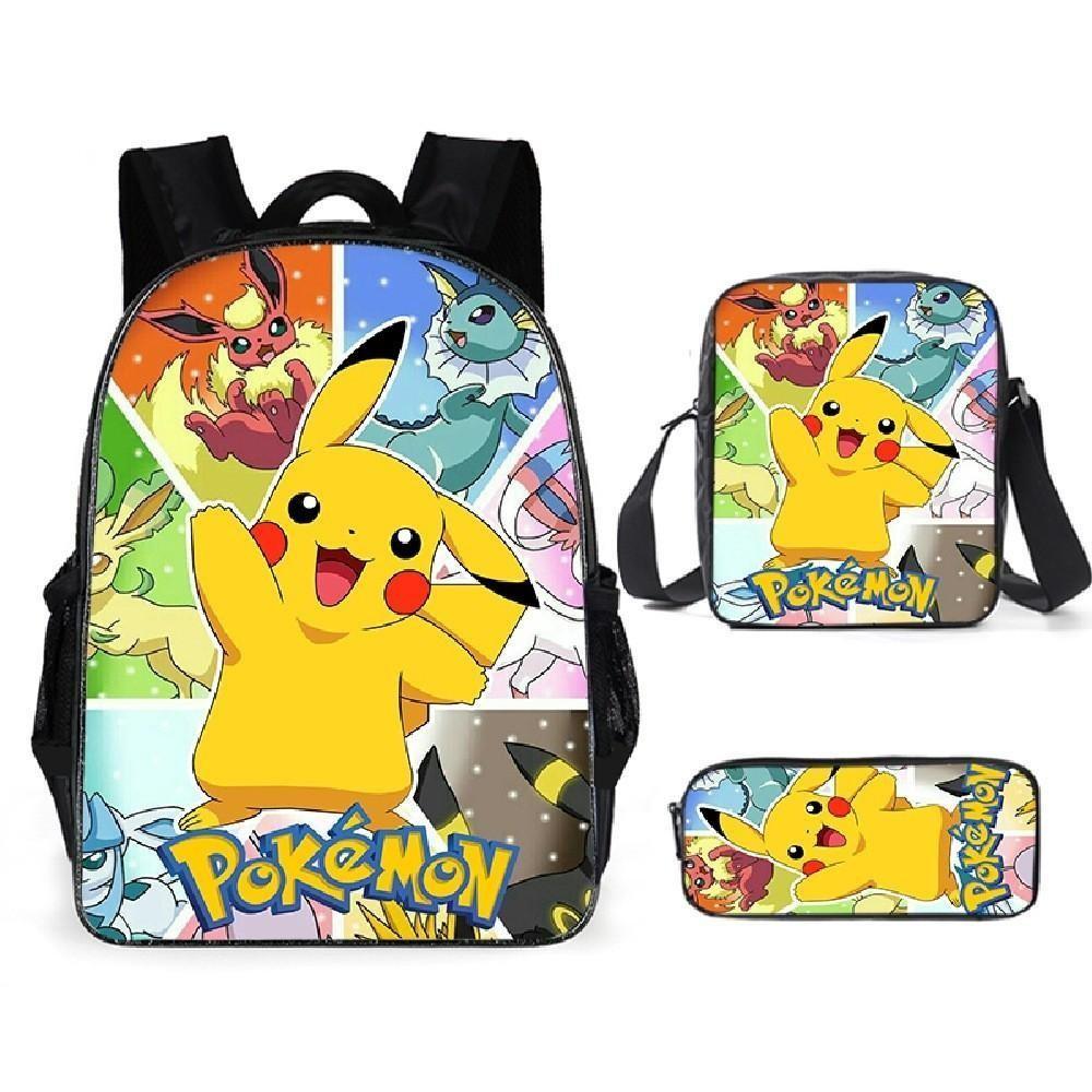 比卡超書包三件套裝 Seriesfive Pokemon Pikachu Bag 3pc Set 興趣及遊戲 手作 自家設計 文具 Carousell
