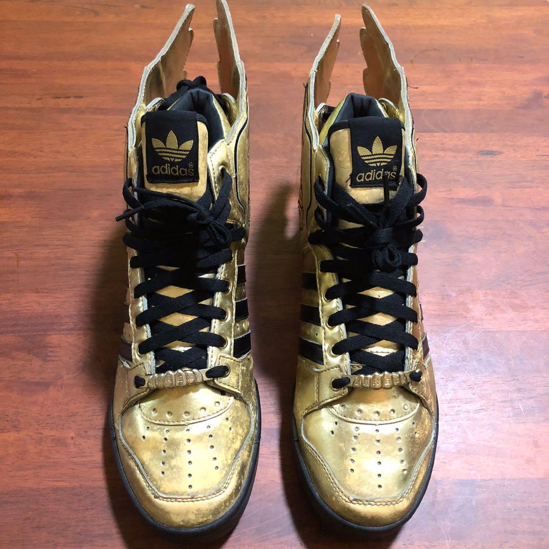 Adidas jeremy scott 2.0 X wings Gold Metalic Core Black NFS Men s Fashion Footwear Sneakers on Carousell
