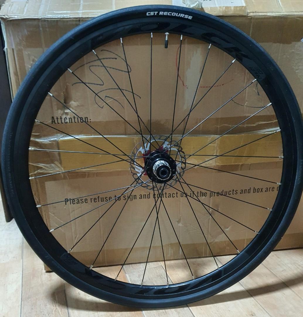 Aluminium disc brake road bike wheelset 