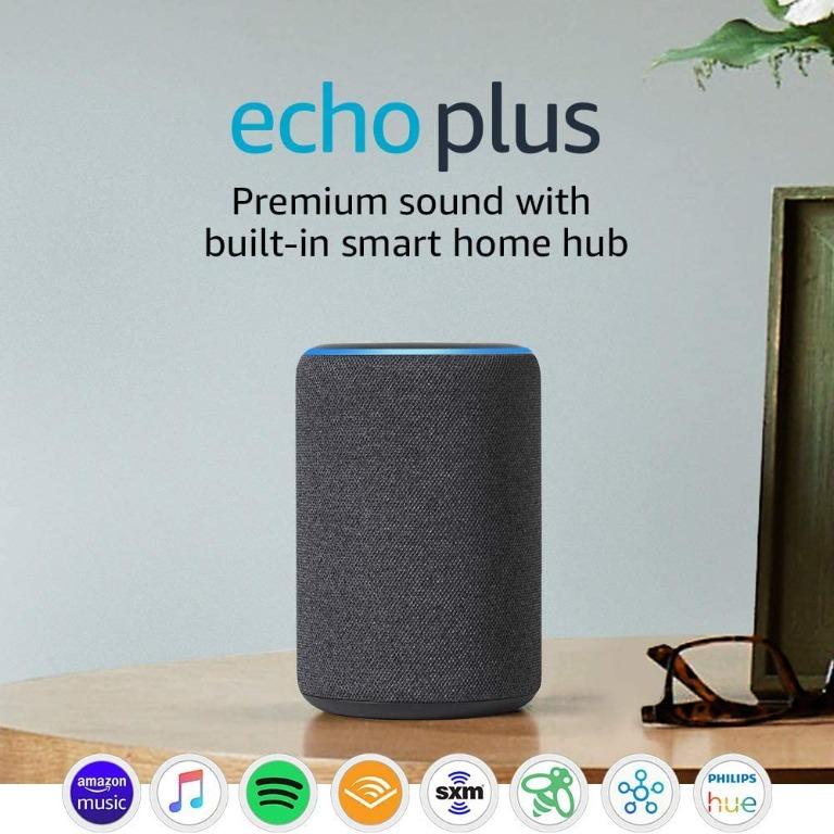Amazon Echo Plus 2nd Gen Charcoal (New in Unopened Box) (Category: Soundbars, Speakers & Amplifiers) located in Manila. Submitted by gemini51 (Listing ID 1096333795, Image 1). Description: Last unit left. Amazon Echo Plus 2 is better than Amazon Echo (4th Gen)! 6 more microphone(s). 7vs1 Has a subwoofer. Echo Plus 2 features premium speakers for powerful 360° sound, and a built-in Zibee smart home hub and temperature sensor. Just ask Alexa to pla