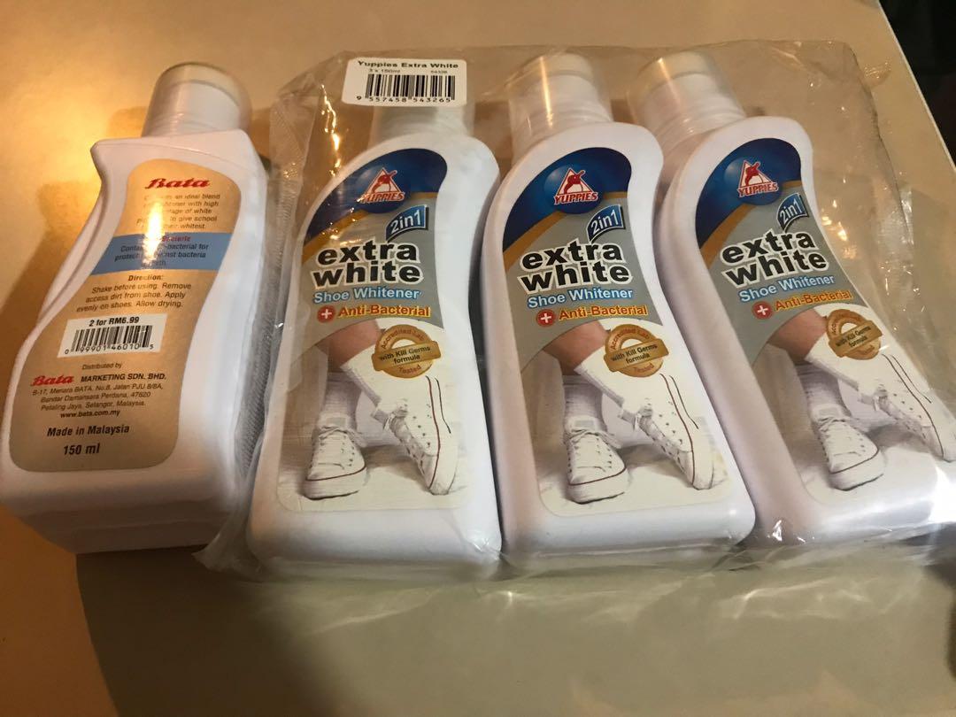Antibacterial white school shoe polish