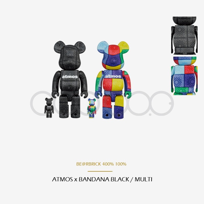 Bearbrick Atmos x Bandana Pair﻿ 400% + 100%