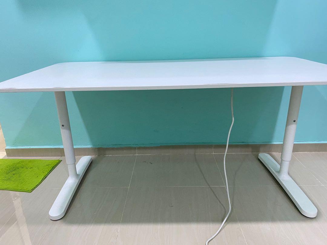bekant ikea work study table home furniture furniture on carousell
