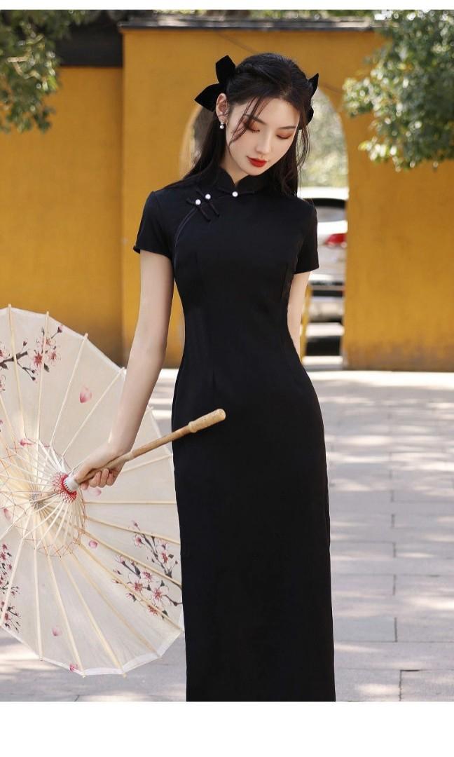 Qipao black sale