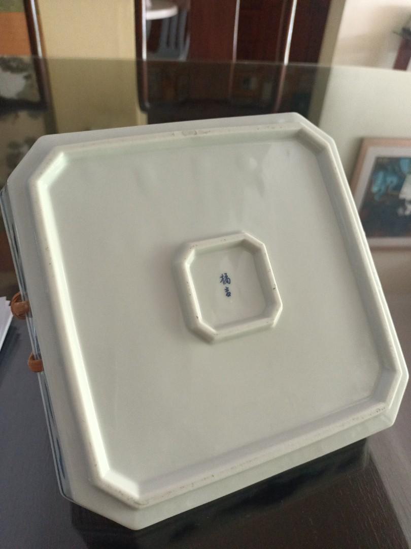 blue and white cake tray home furniture others on carousell