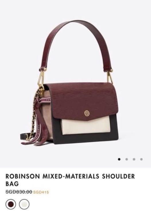 BNIB Tory Burch Robinson Mixed Materials Shoulder Bag Women s Fashion Bags Wallets Cross body Bags on Carousell