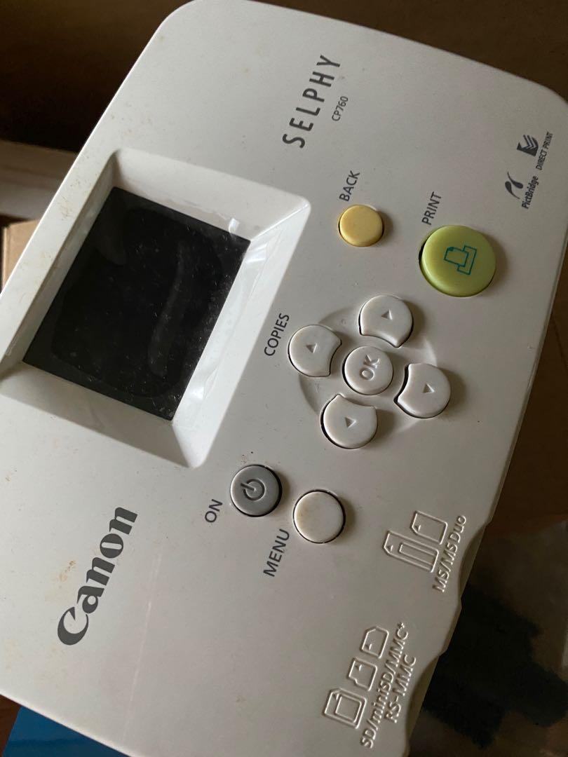 Canon photo printer (Category: Printers, Scanners & Copiers) located in Manila. Submitted by skyprincess (Listing ID 1096363756, Image 1). Description: Includes box, new ink, and photo paper Rfs:Decluttering.
