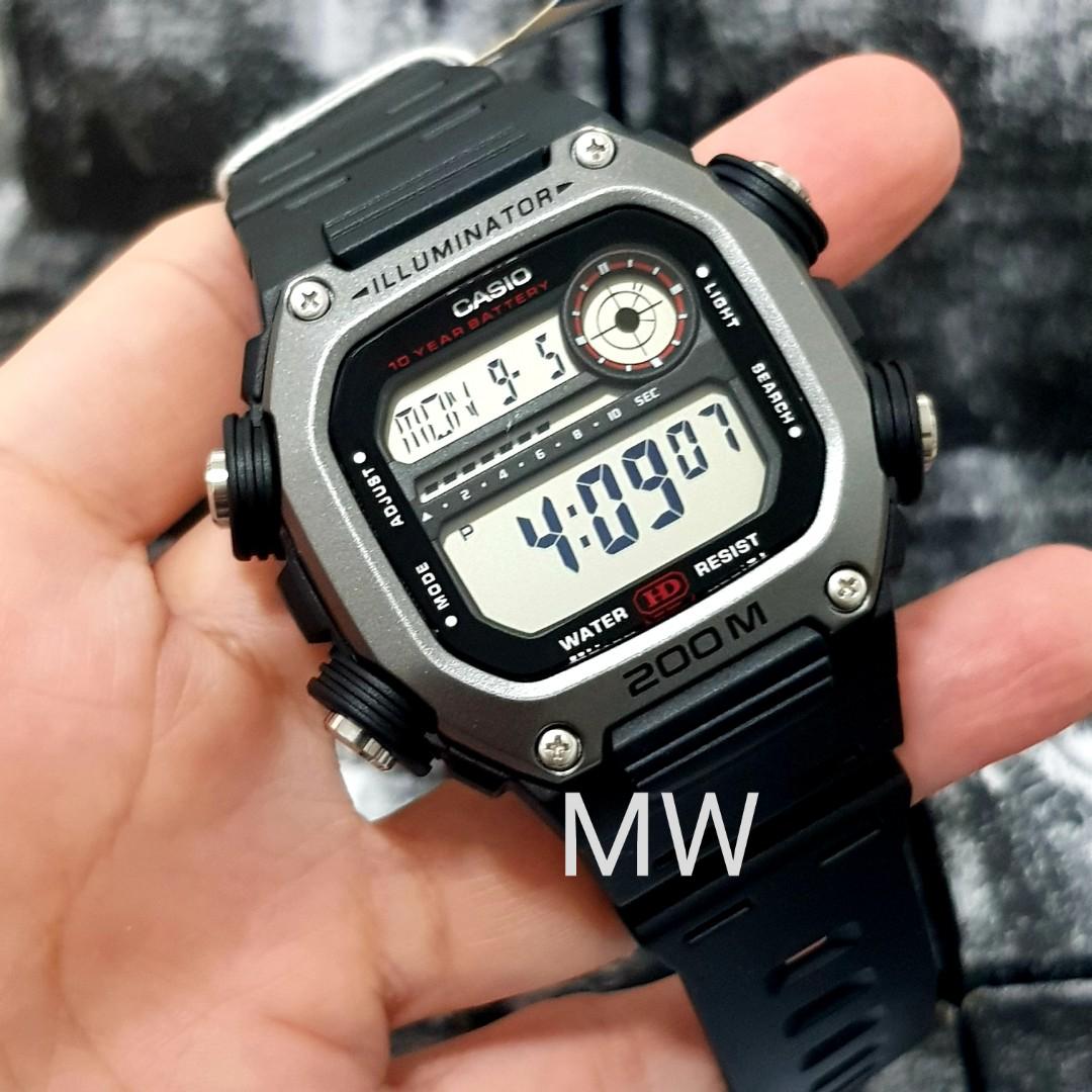 Casio original men s sports digital resin 10 years battery watch dw291 dw 291 dw 291h 1adr brand new