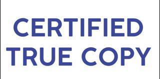 Certified True Copy