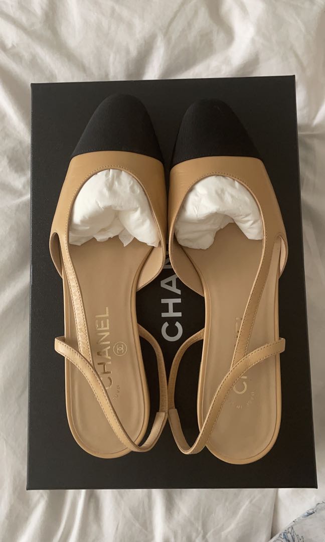 Chanel flat slingback, Women's Fashion, Footwear, Flats on Carousell