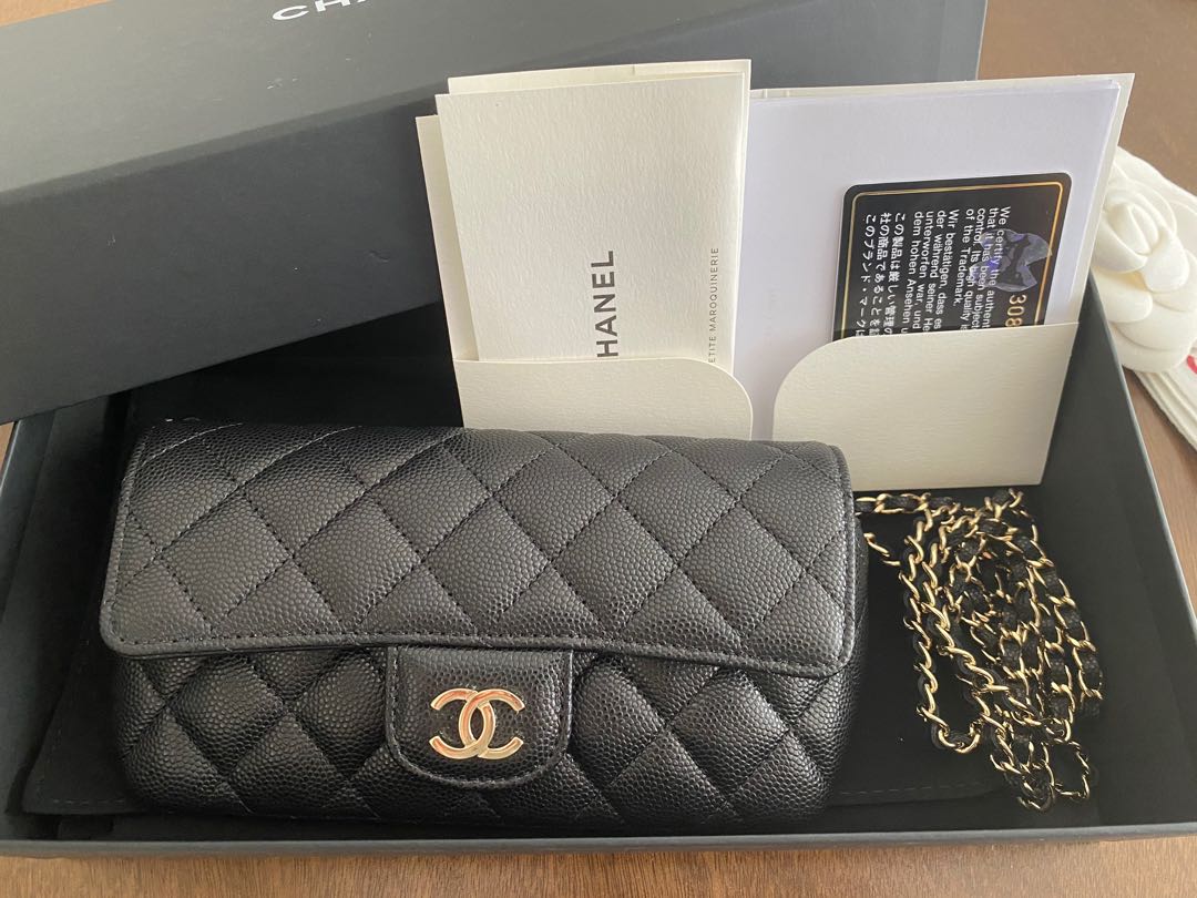 CHANEL Glasses Case With Chain GHW 21P