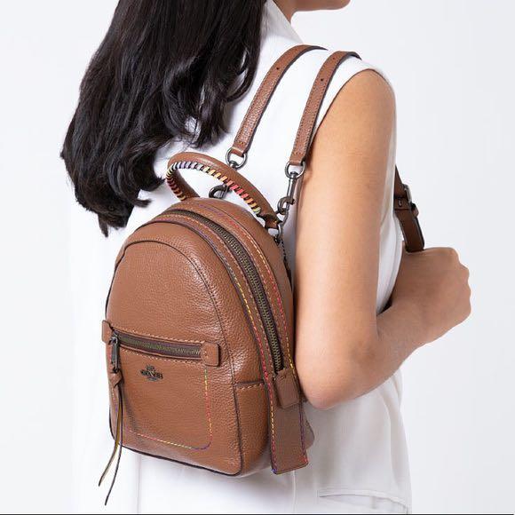 Coach andi backpack shop with rainbow stitching