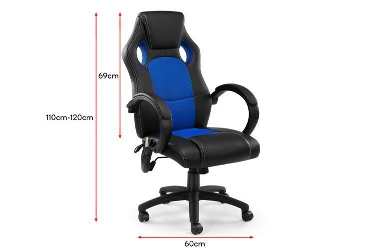 Ergolux Trooper Gaming Massage Chair (Blue), Furniture & Home Living