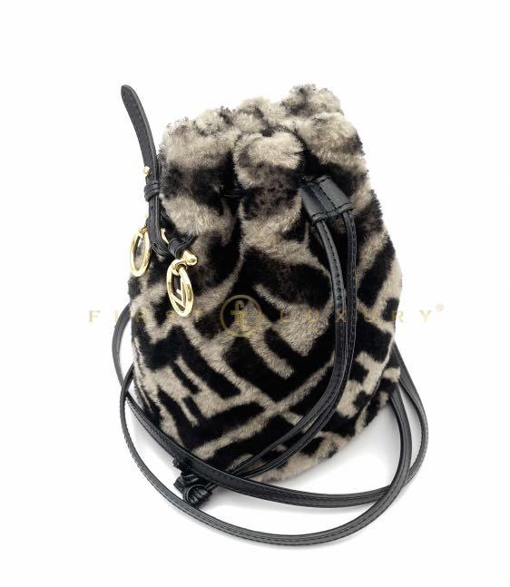 Fendi shearling bucket bag deals