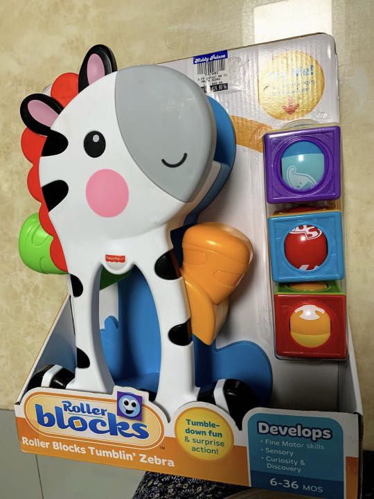 Fisher Price Roller Blocks Tumblin Zebra, Babies & Kids, Baby Nursery ...