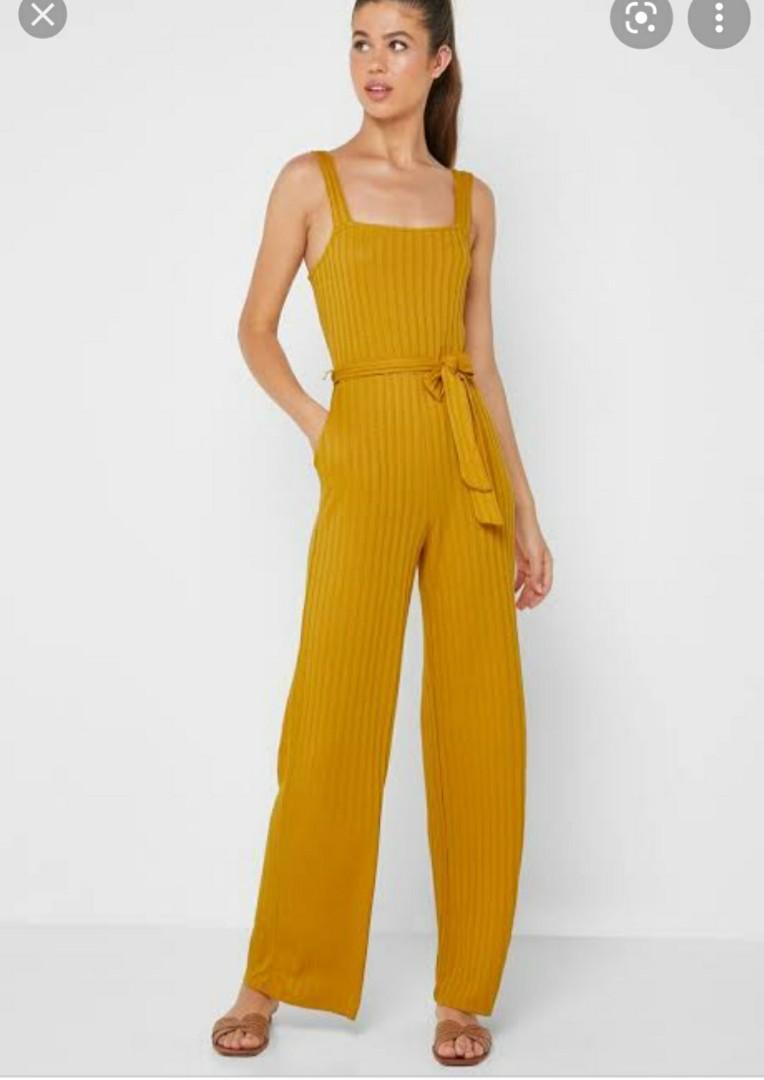 Forever 21 mustard jumpsuit deals
