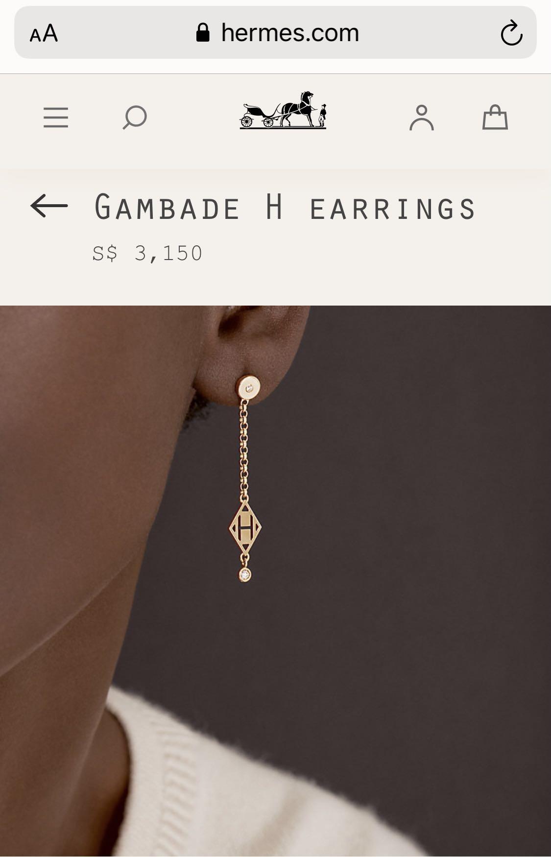 Hermes best sale gambade earrings