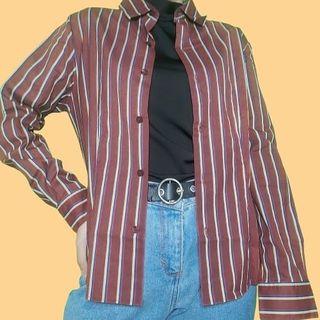 Kemeja Stripe Brown