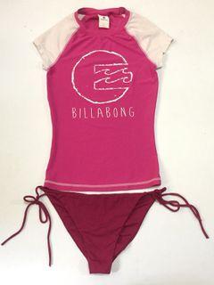 ‼️SALE‼️Ladies Set of Billabong Pink Rashguard with Hot pink Billabong bikini bottom