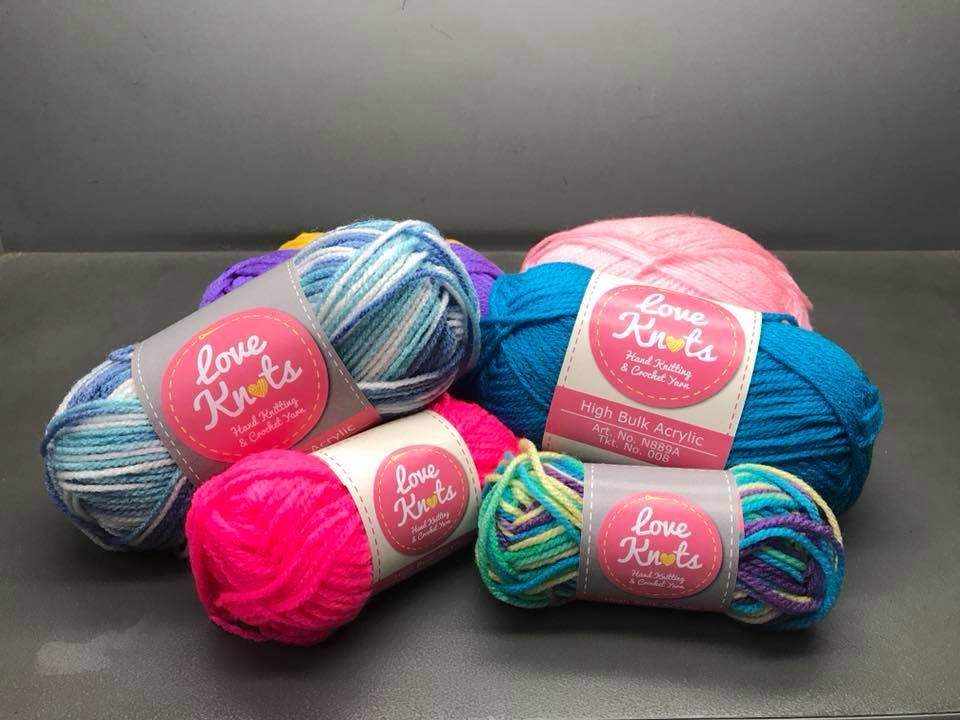 LOVE KNOTS Acrylic Yarns 15 grams / 35 meters (MULTICOLOR), Hobbies