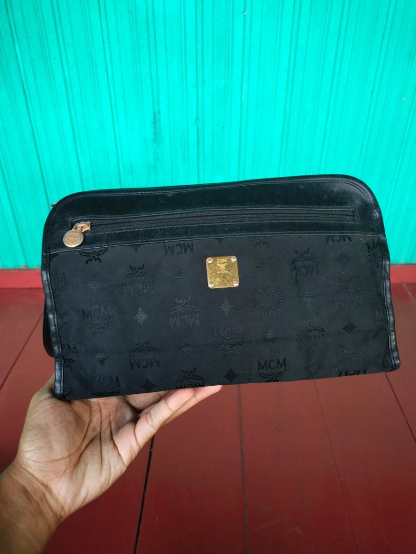 Mcm black clutch bag cheap