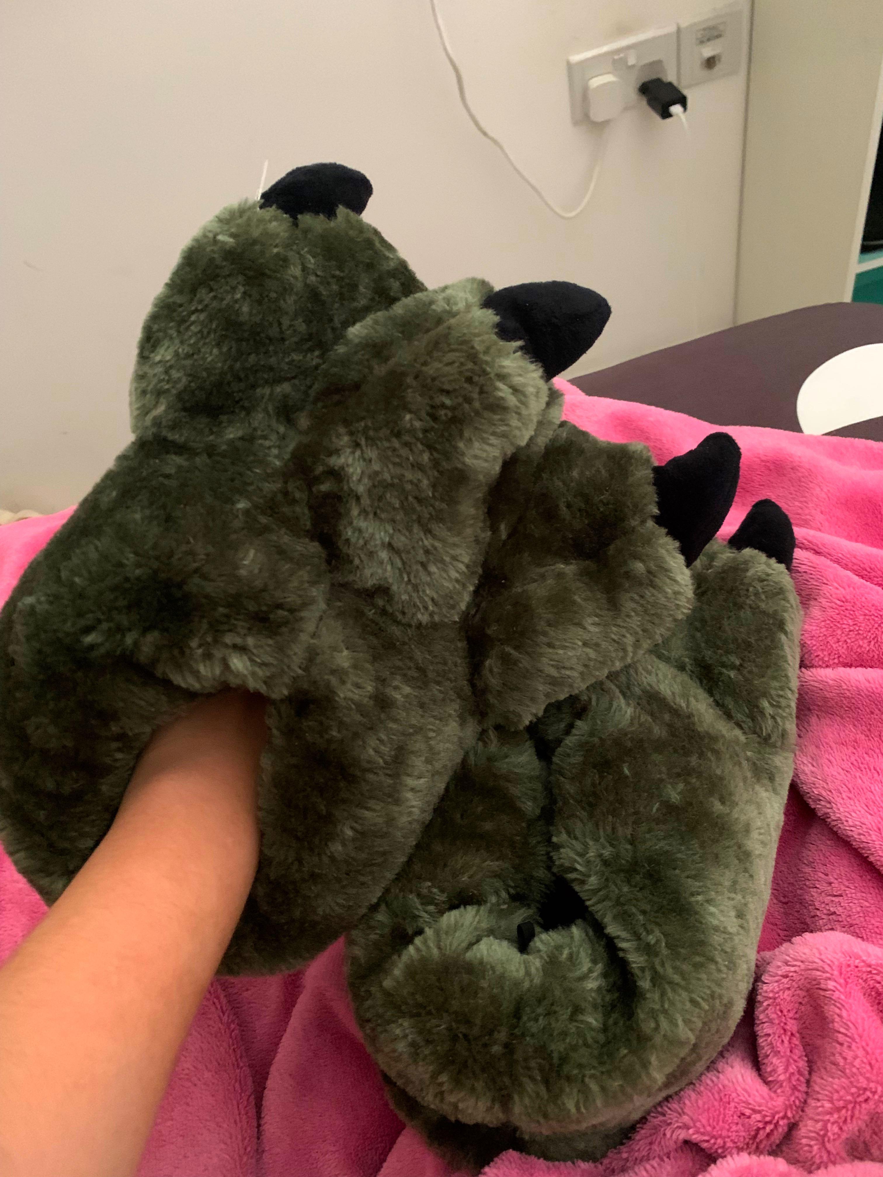 Furry monster slippers hot sale