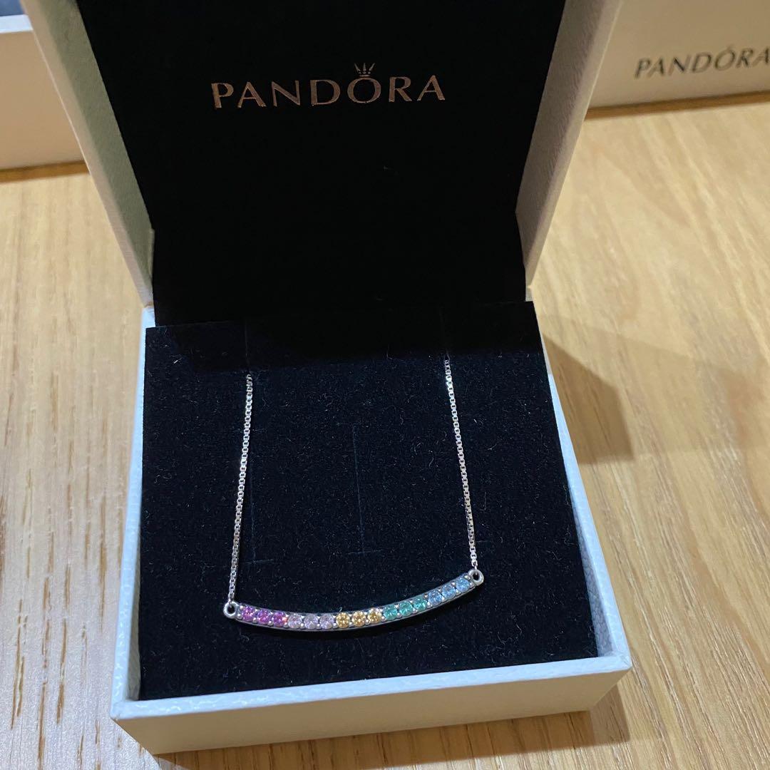 PANDORA Rainbow Necklace Adjustable Women s Fashion