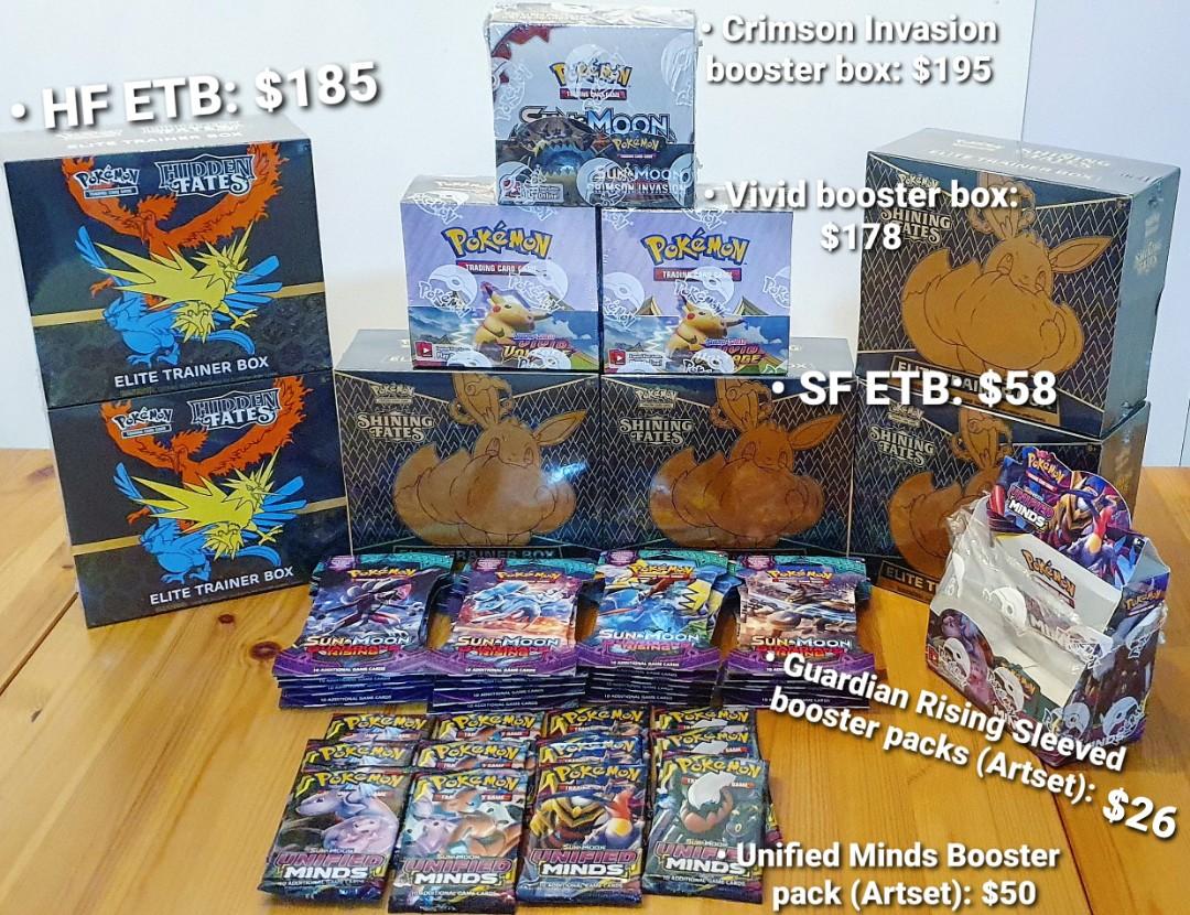 Pokemon pokmon sealed products vivid voltage hidden fates shining fates  unified minds crimson invasion booster box etb, Hobbies & Toys, Toys &  Games on Carousell