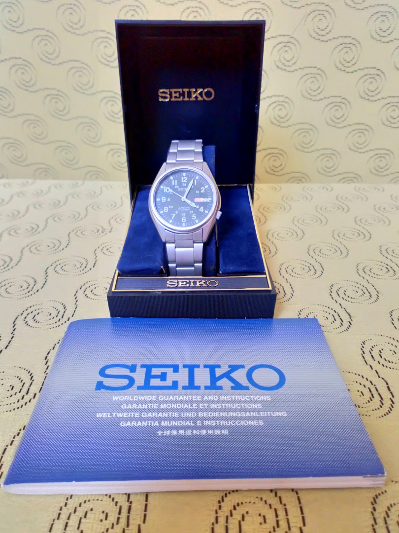 Seiko SNX 425 Auto Military Watch, Luxury, Watches on Carousell