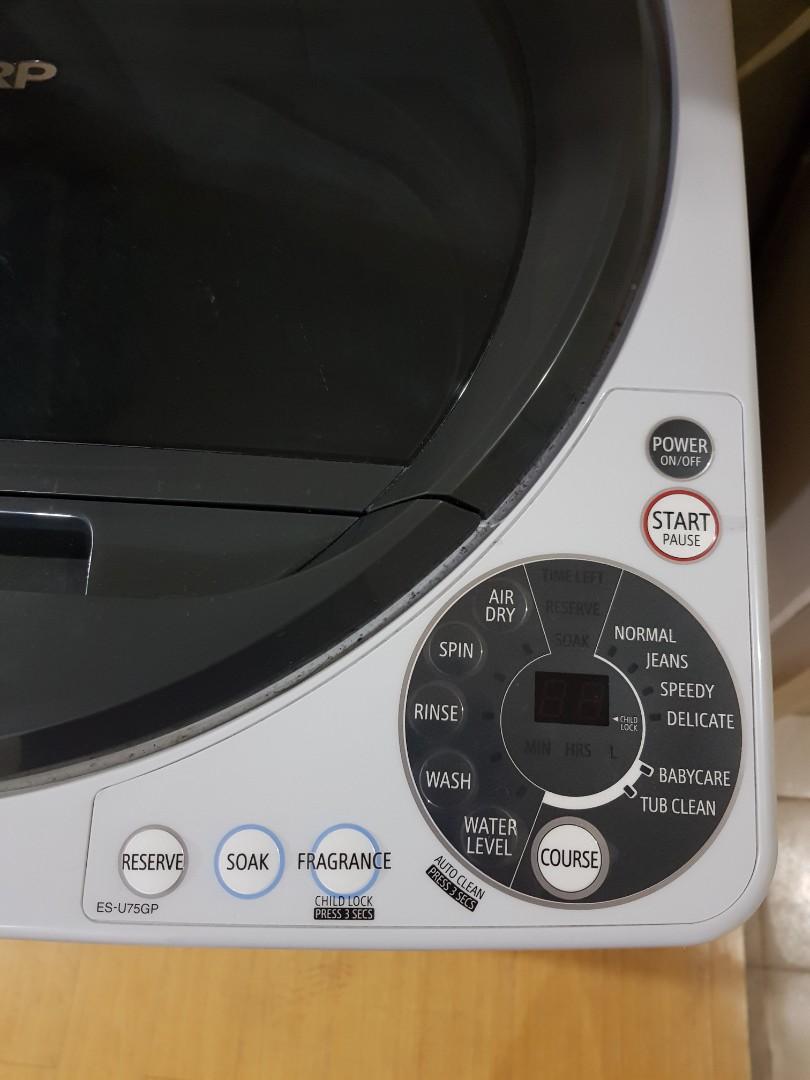 DISPOSAL SALE! Sharp Fully Automatic Washing Machine 7.5 kg, TV & Home